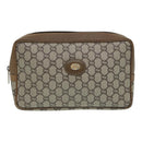 GUCCI GG Plus Supreme Clutch Bag PVC Beige Auth mr376-13