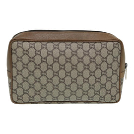 GUCCI GG Plus Supreme Clutch Bag PVC Beige Auth mr376 - 0
