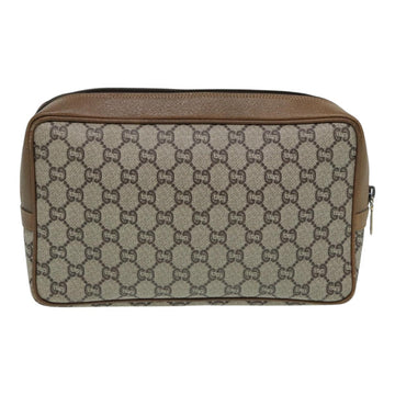 GUCCI GG Plus Supreme Clutch Bag PVC Beige Auth mr376 - 0