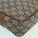 GUCCI GG Plus Supreme Clutch Bag PVC Beige Auth mr376-7