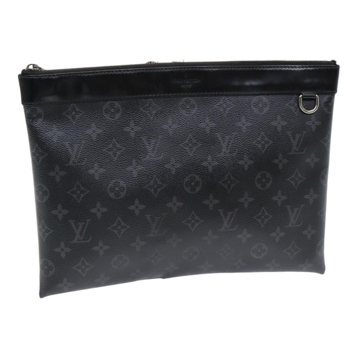 LOUIS VUITTON Monogram Eclipse Pochette Discovery Clutch Bag M62291 Auth mr391