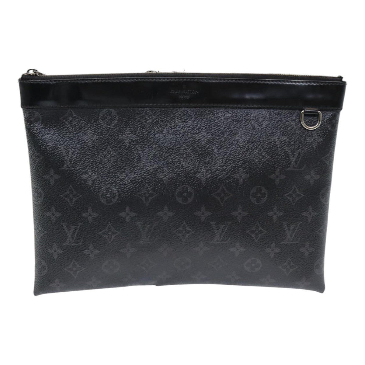 LOUIS VUITTON Monogram Eclipse Pochette Discovery Clutch Bag M62291 Auth mr391