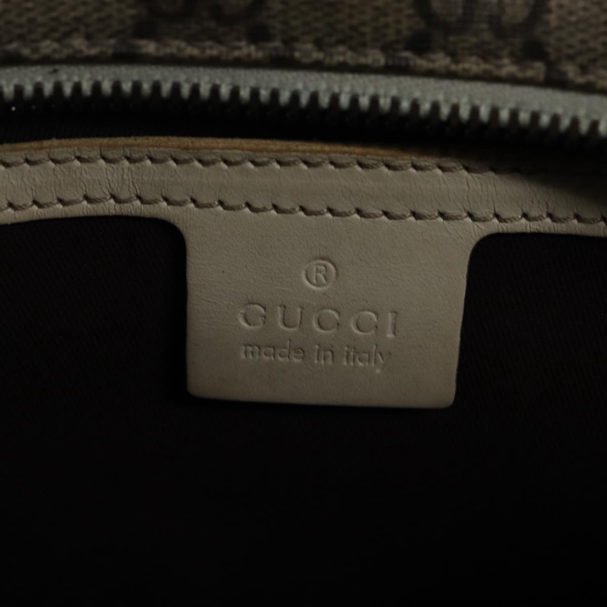 GUCCI GG Supreme Hand Bag PVC Leather Beige 211138 Auth mr392