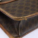 CELINE Macadam Canvas Shoulder Bag PVC Leather Brown Auth mr393-10