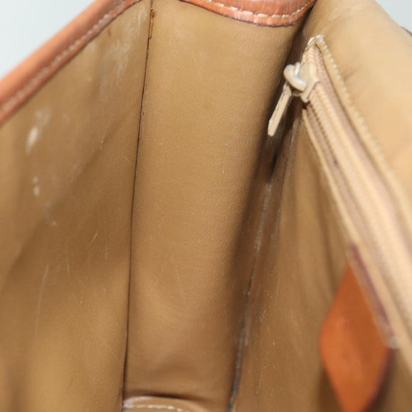 CELINE Macadam Canvas Shoulder Bag PVC Leather Brown Auth mr393