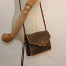 CELINE Macadam Canvas Shoulder Bag PVC Leather Brown Auth mr393-24