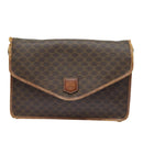 CELINE Macadam Canvas Shoulder Bag PVC Leather Brown Auth mr393-13