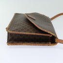 CELINE Macadam Canvas Shoulder Bag PVC Leather Brown Auth mr393-3