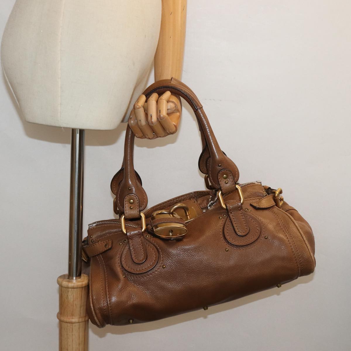 Chloe Paddington Hand Bag Leather Brown Auth mr394