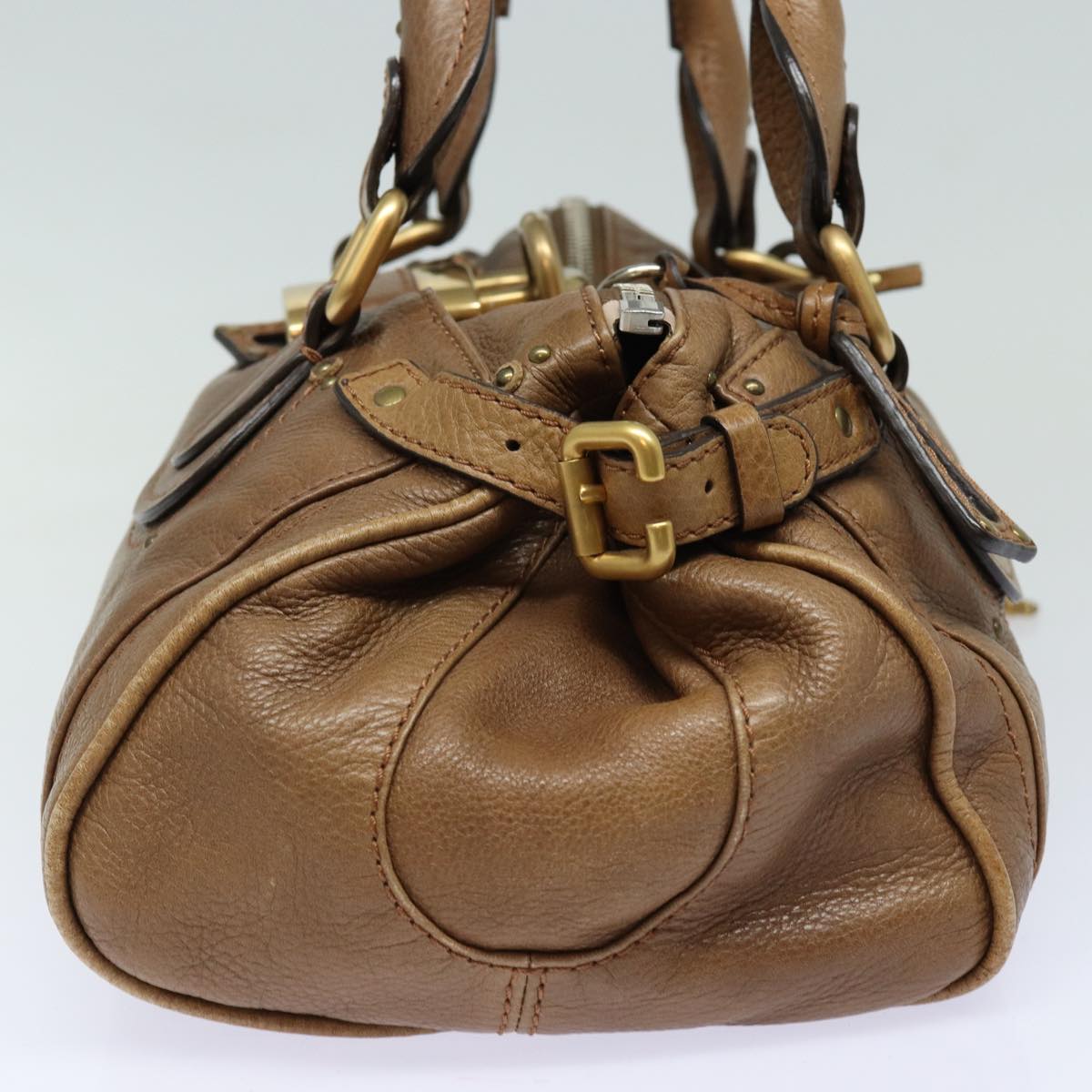 Chloe Paddington Hand Bag Leather Brown Auth mr394