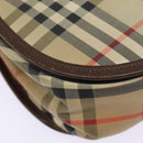 Burberrys Nova Check Shoulder Bag Canvas Leather Beige Brown Auth MR423-14