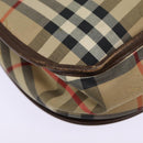 Burberrys Nova Check Shoulder Bag Canvas Leather Beige Brown Auth MR423-16
