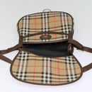 Burberrys Nova Check Shoulder Bag Canvas Leather Beige Brown Auth MR423-17