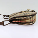Burberrys Nova Check Shoulder Bag Canvas Leather Beige Brown Auth MR423-3