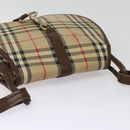 Burberrys Nova Check Shoulder Bag Canvas Leather Beige Brown Auth MR423-6