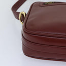 CARTIER Must Line Shoulder Bag Leather Bordeaux Gold Auth mr425-9