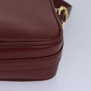 CARTIER Must Line Shoulder Bag Leather Bordeaux Gold Auth mr425-14