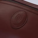 CARTIER Must Line Shoulder Bag Leather Bordeaux Gold Auth mr425-10