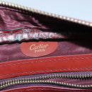 CARTIER Must Line Shoulder Bag Leather Bordeaux Gold Auth mr425-11