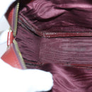 CARTIER Must Line Shoulder Bag Leather Bordeaux Gold Auth mr425-18