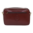 CARTIER Must Line Shoulder Bag Leather Bordeaux Gold Auth mr425-13