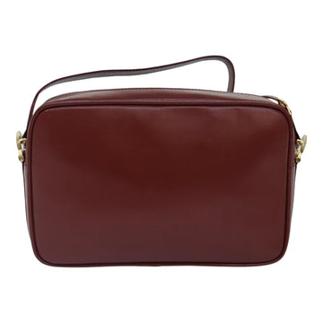 CARTIER Must Line Shoulder Bag Leather Bordeaux Gold Auth mr425 - 0