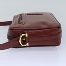 CARTIER Must Line Shoulder Bag Leather Bordeaux Gold Auth mr425-3