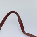 CARTIER Must Line Shoulder Bag Leather Bordeaux Gold Auth mr425-8