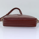 CARTIER Must Line Shoulder Bag Leather Bordeaux Gold Auth mr425-5