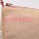 PRADA Sports Accessory Pouch Canvas Pink Silver Auth mr441-18