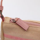 PRADA Sports Accessory Pouch Canvas Pink Silver Auth mr441-9