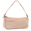 PRADA Sports Accessory Pouch Canvas Pink Silver Auth mr441-1