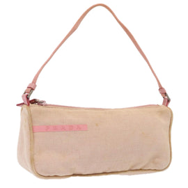 PRADA Sports Accessory Pouch Canvas Pink Silver Auth mr441