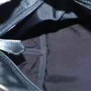 BURBERRY Nova Check Blue Label Hand Bag Nylon Beige Silver Auth mr449-18