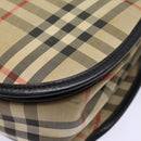 Burberrys Nova Check Shoulder Bag Canvas Beige Black Silver Auth mr460-15