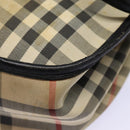 Burberrys Nova Check Shoulder Bag Canvas Beige Black Silver Auth mr460-17