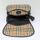 Burberrys Nova Check Shoulder Bag Canvas Beige Black Silver Auth mr460-18