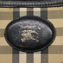 Burberrys Nova Check Shoulder Bag Canvas Beige Black Silver Auth mr460-11
