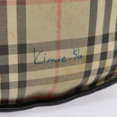 Burberrys Nova Check Shoulder Bag Canvas Beige Black Silver Auth mr460-3
