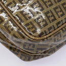 FENDI Zucchino Canvas Shoulder Bag Beige Auth mr470-14