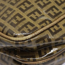 FENDI Zucchino Canvas Shoulder Bag Beige Auth mr470-15