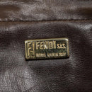 FENDI Zucchino Canvas Shoulder Bag Beige Auth mr470-11