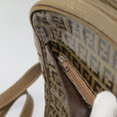 FENDI Zucchino Canvas Shoulder Bag Beige Auth mr470-23