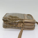 FENDI Zucchino Canvas Shoulder Bag Beige Auth mr470-4