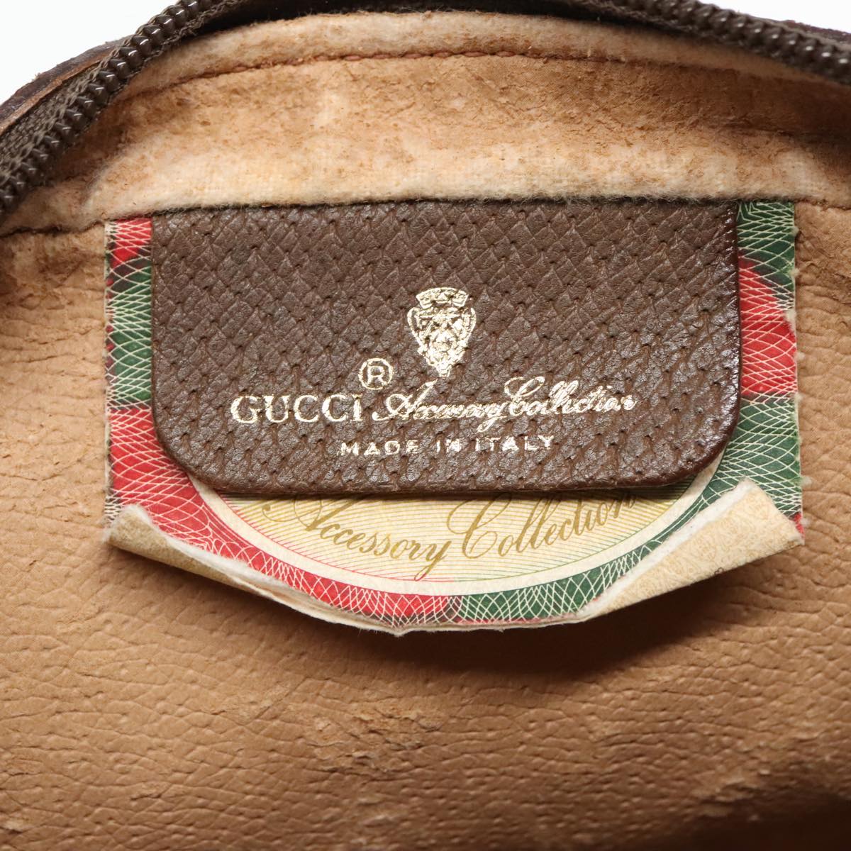 GUCCI GG Supreme Web Sherry Line Clutch Bag PVC Beige Red 89 01 012 Auth mr498