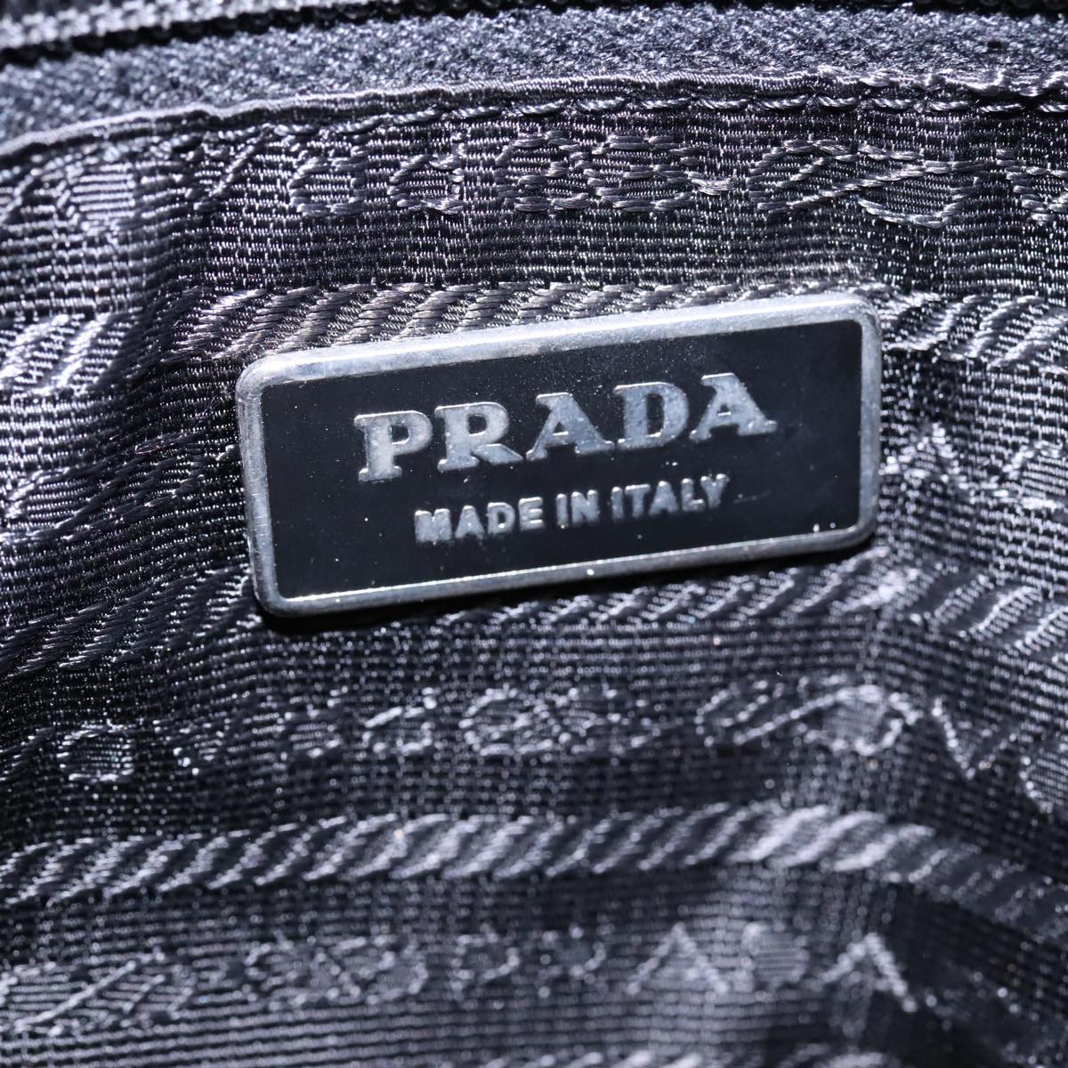 PRADA Shoulder Bag Nylon Black Silver Auth mr515