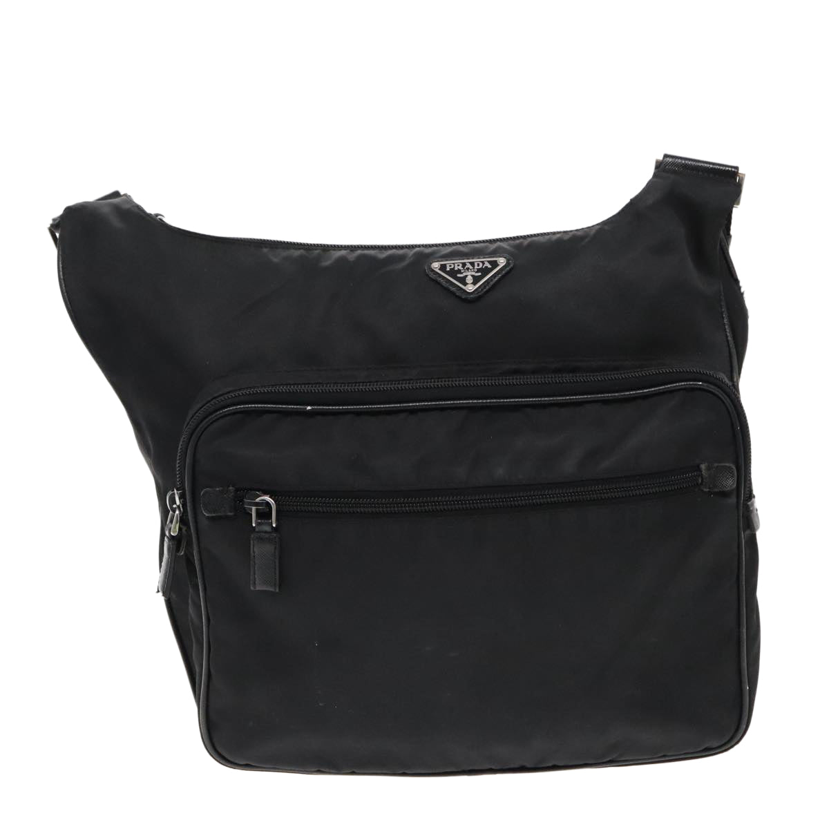 PRADA Shoulder Bag Nylon Black Silver Auth mr515 - 0