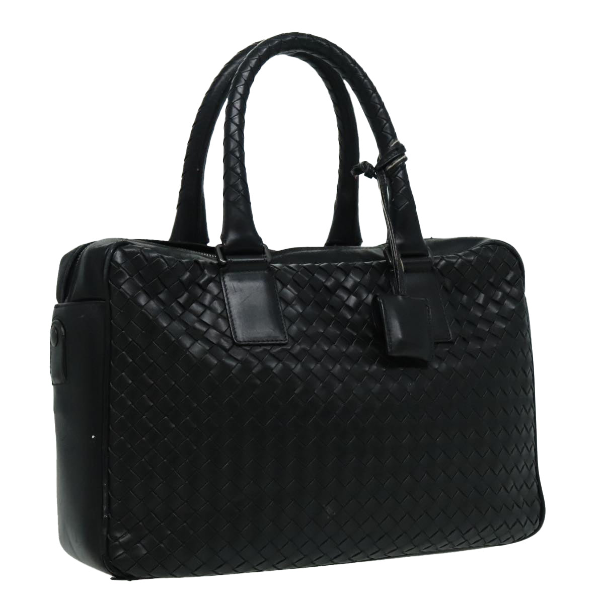 BOTTEGA VENETA INTRECCIATO Hand Bag Leather Black Auth mr523