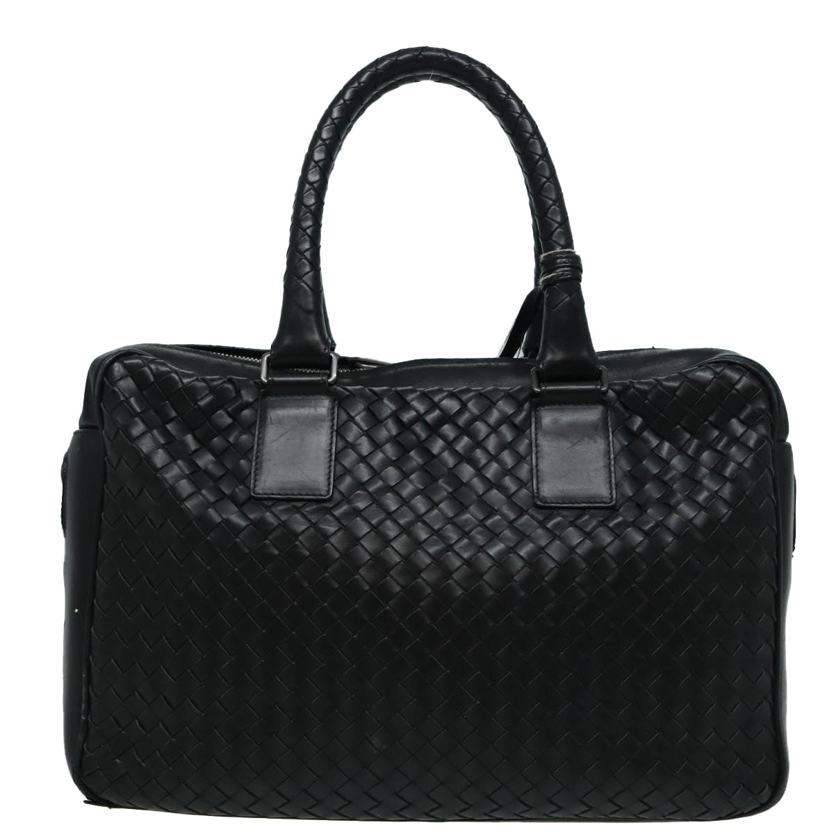 BOTTEGA VENETA INTRECCIATO Hand Bag Leather Black Auth mr523