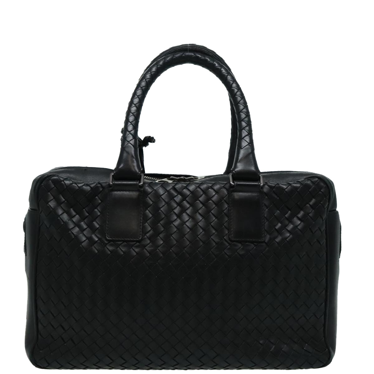 BOTTEGA VENETA INTRECCIATO Hand Bag Leather Black Auth mr523 - 0